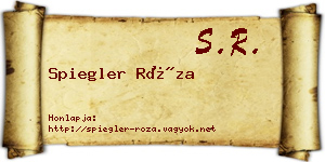 Spiegler Róza névjegykártya